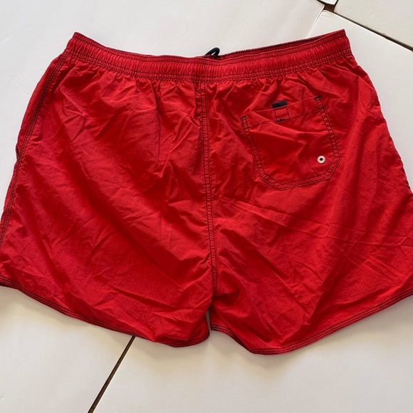 Boss Hugo Boss Men's Red Swim Trunks SZ XL Navy Draw String Front Pockets EUC - Picture 7 of 12